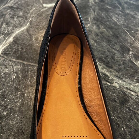 Corso Como - Reptile Embossed Flats Black NEW 7.5M - Picture 3 of 4